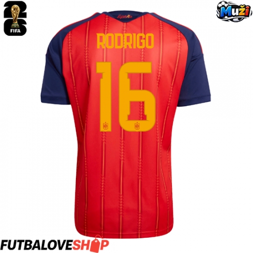 Dres Španielsko Rodri Hernandez #16 Domáci MS 2026 Krátky Rukáv